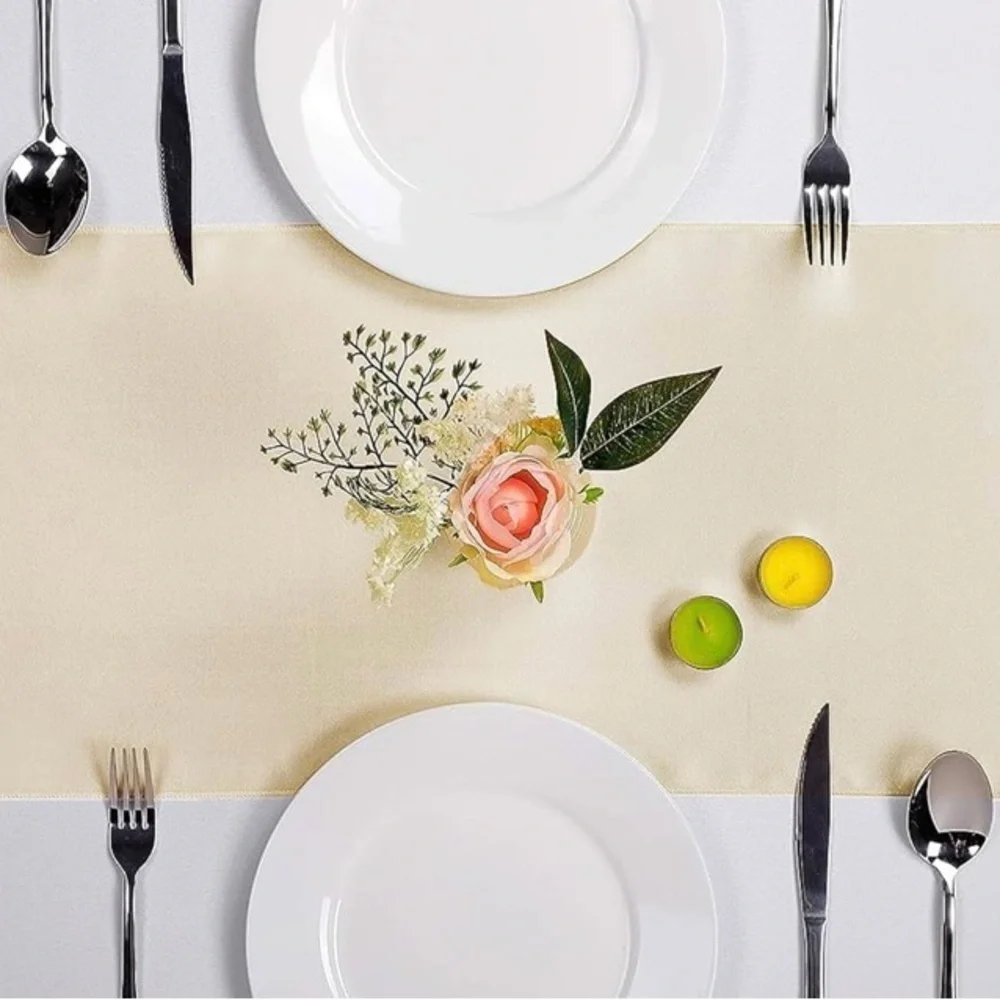 Table Runner 12”x108” in Champagne color. Brand new 10 in a pack.